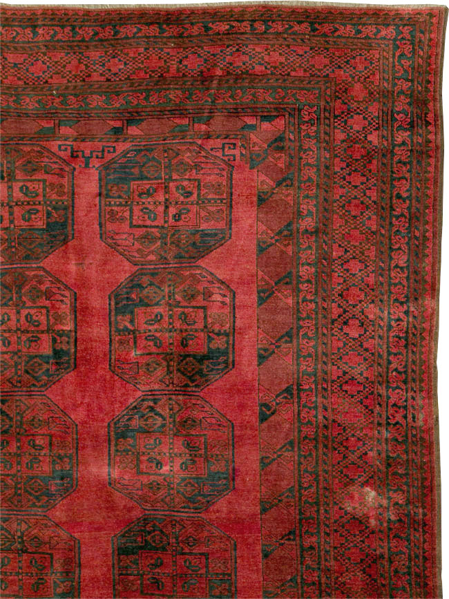 Vintage Central Asian Bokhara Large Room Size Carpet, No.28910 - Gsblank