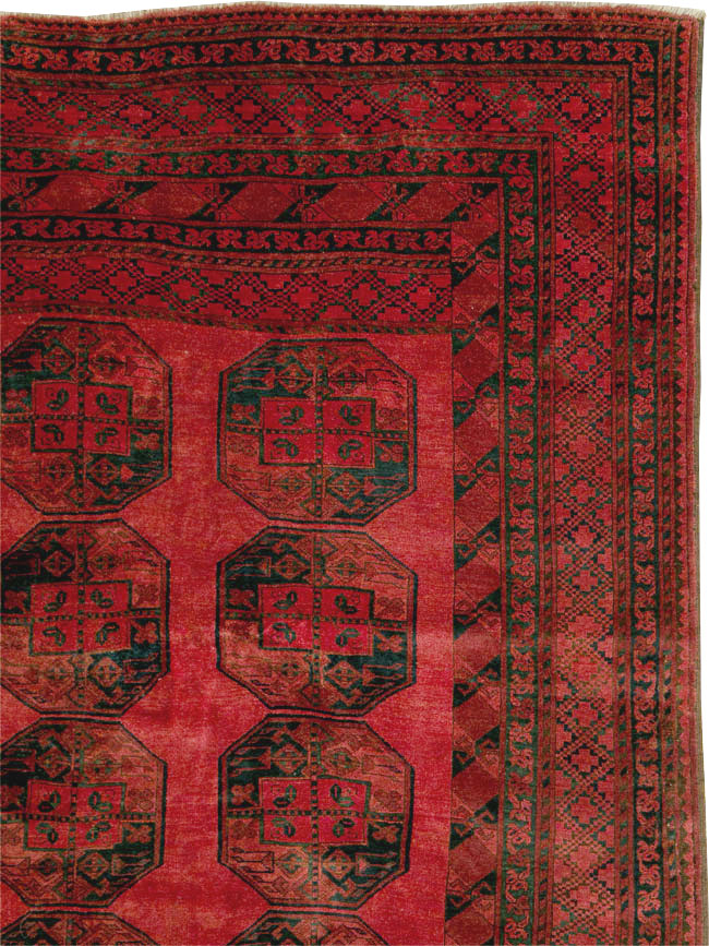 Vintage Central Asian Bokhara Large Room Size Carpet, No.28910 - Gsblank