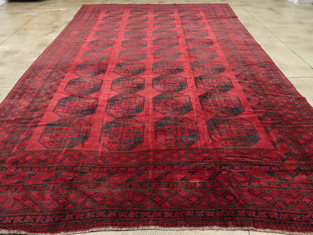 Vintage Central Asian Bokhara Large Room Size Carpet, No.28910 - Gsblank