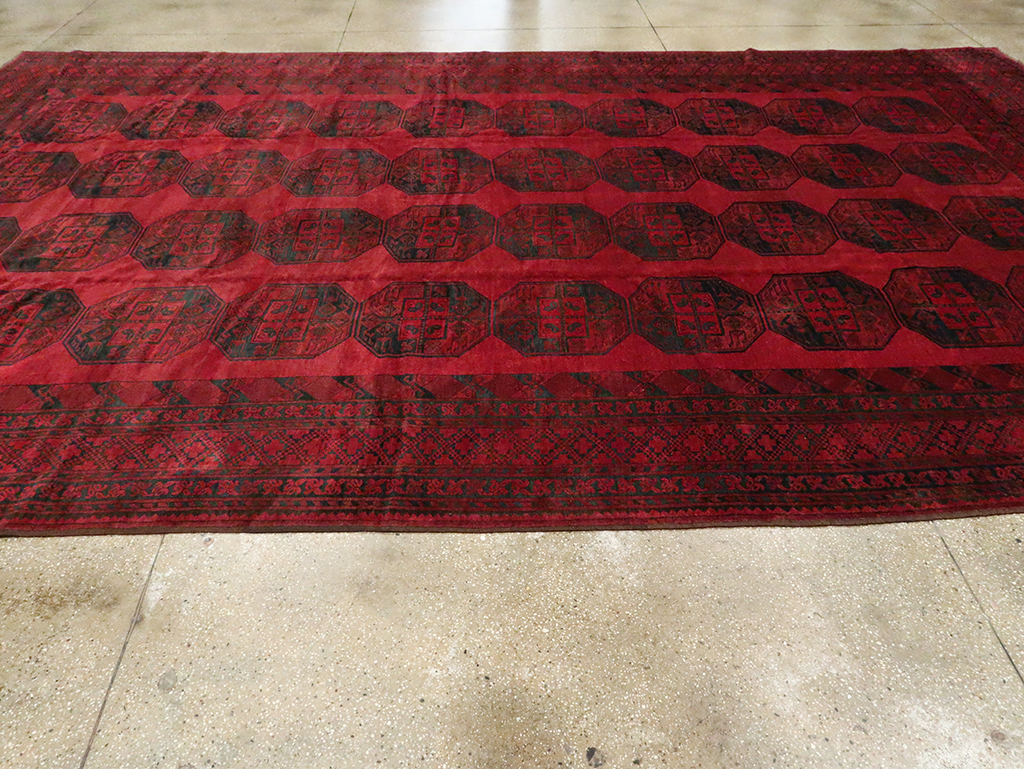 Vintage Central Asian Bokhara Large Room Size Carpet, No.28910 - Gsblank