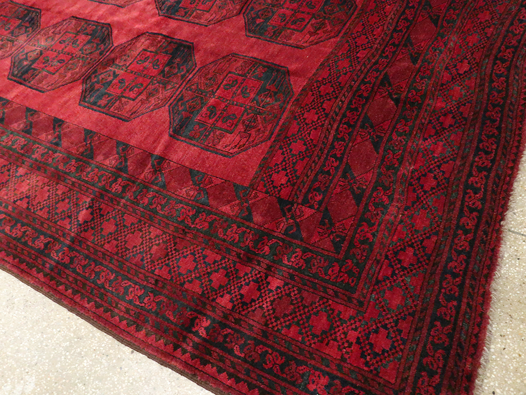 Vintage Central Asian Bokhara Large Room Size Carpet, No.28910 - Gsblank