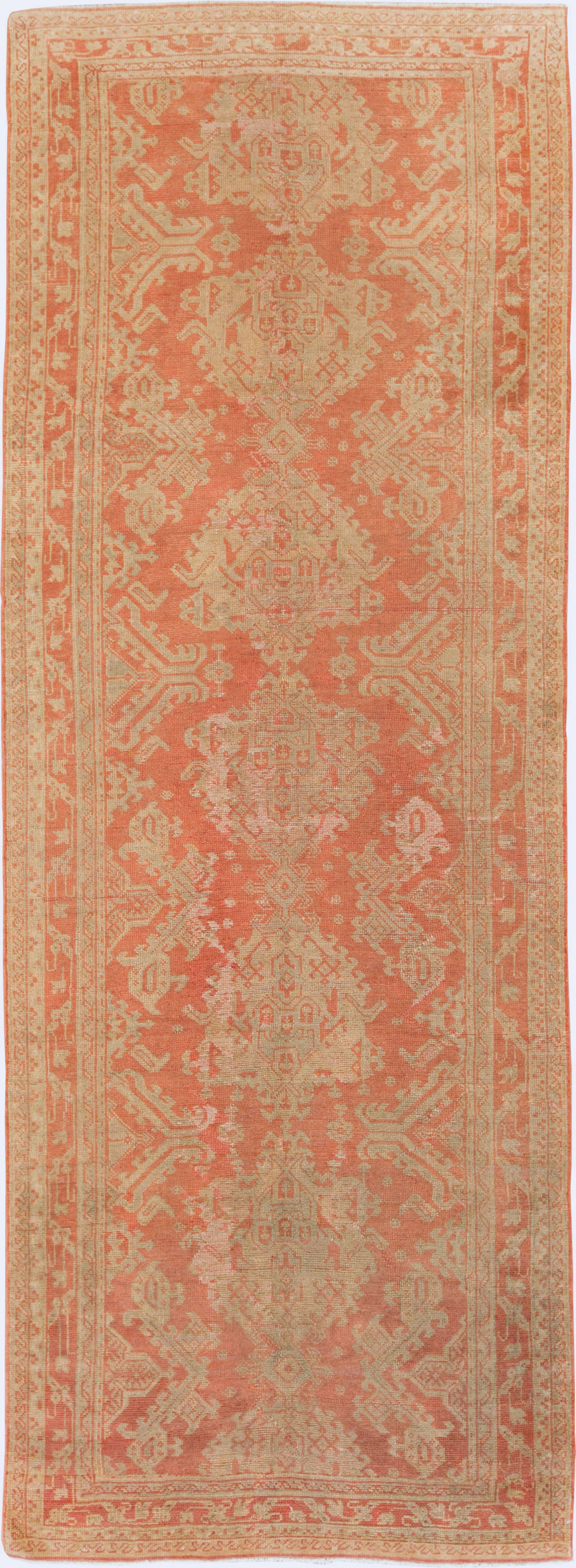 Vintage Turkish Oushak Wide Gallery Runner, No.28911 - Gsblank