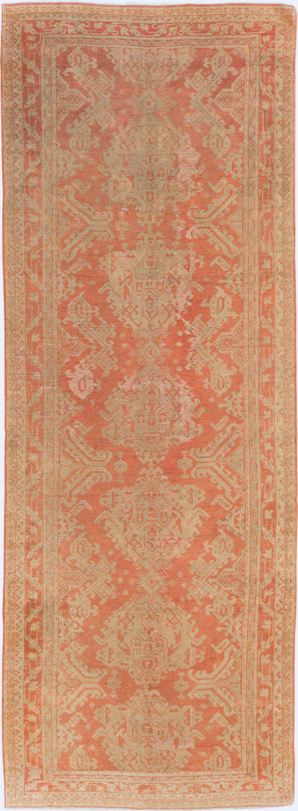 Vintage Turkish Oushak Wide Gallery Runner, No.28911 - Gsblank