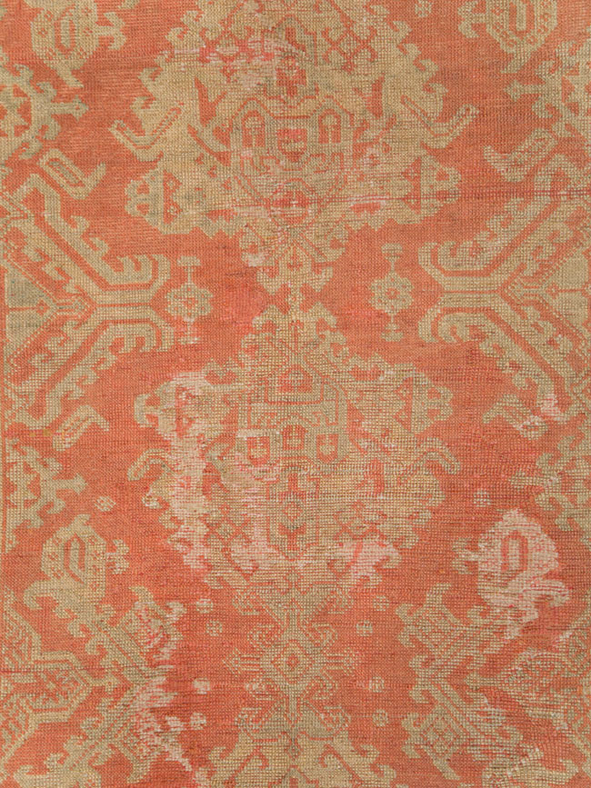 Vintage Turkish Oushak Wide Gallery Runner, No.28911 - Gsblank
