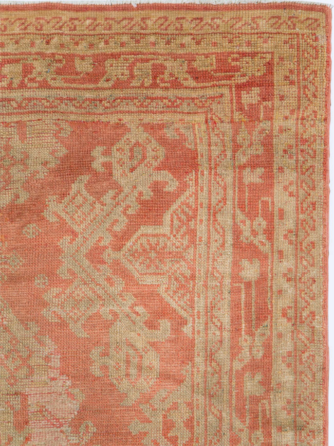Vintage Turkish Oushak Wide Gallery Runner, No.28911 - Gsblank