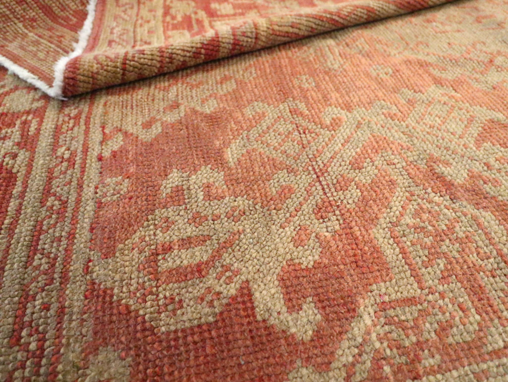 Vintage Turkish Oushak Wide Gallery Runner, No.28911 - Gsblank