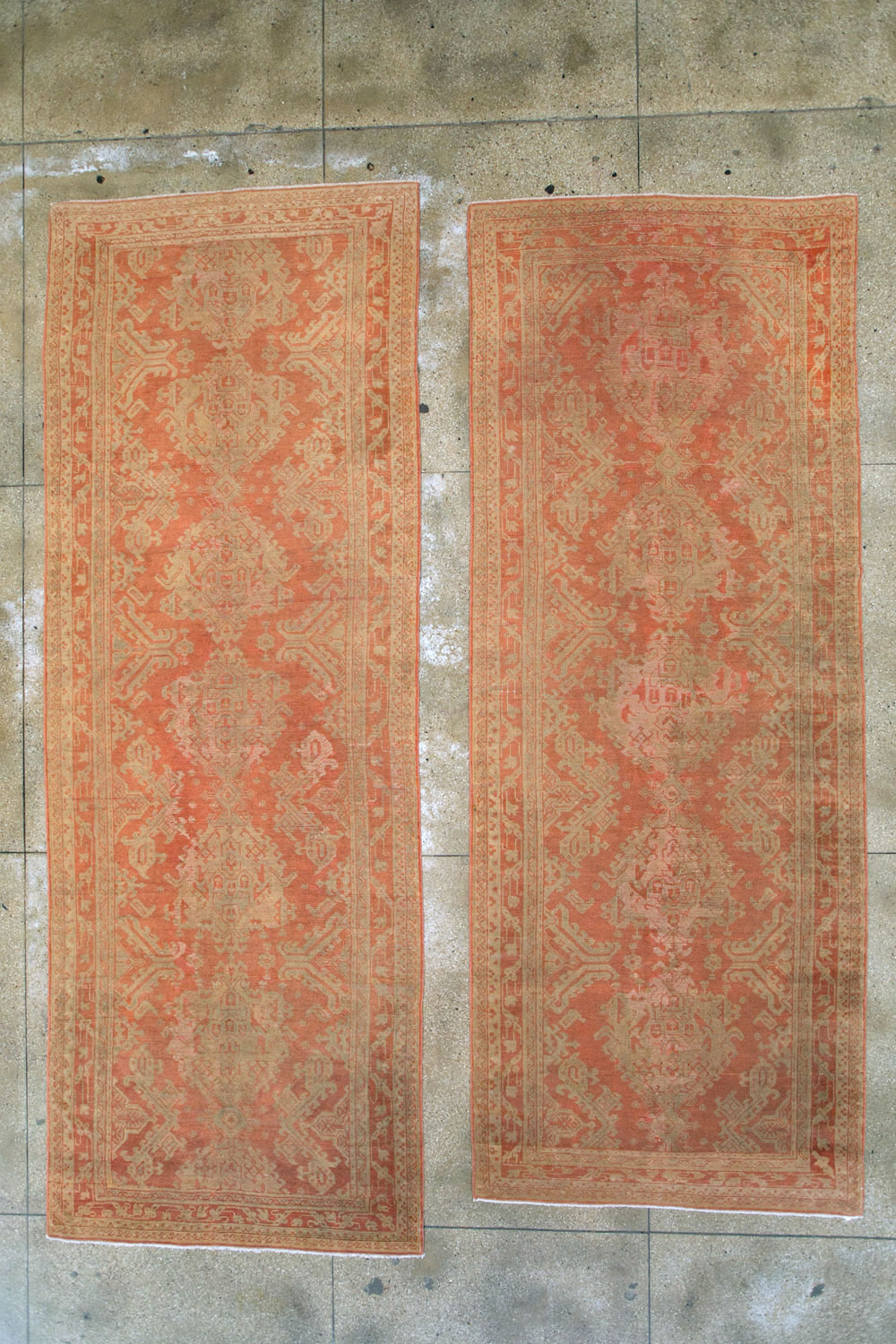 Vintage Turkish Oushak Wide Gallery Runner, No.28911 - Gsblank