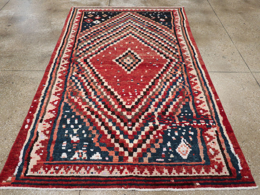 Vintage Persian Gabbeh Tribal Accent Rug, No.28915 - Gsblank