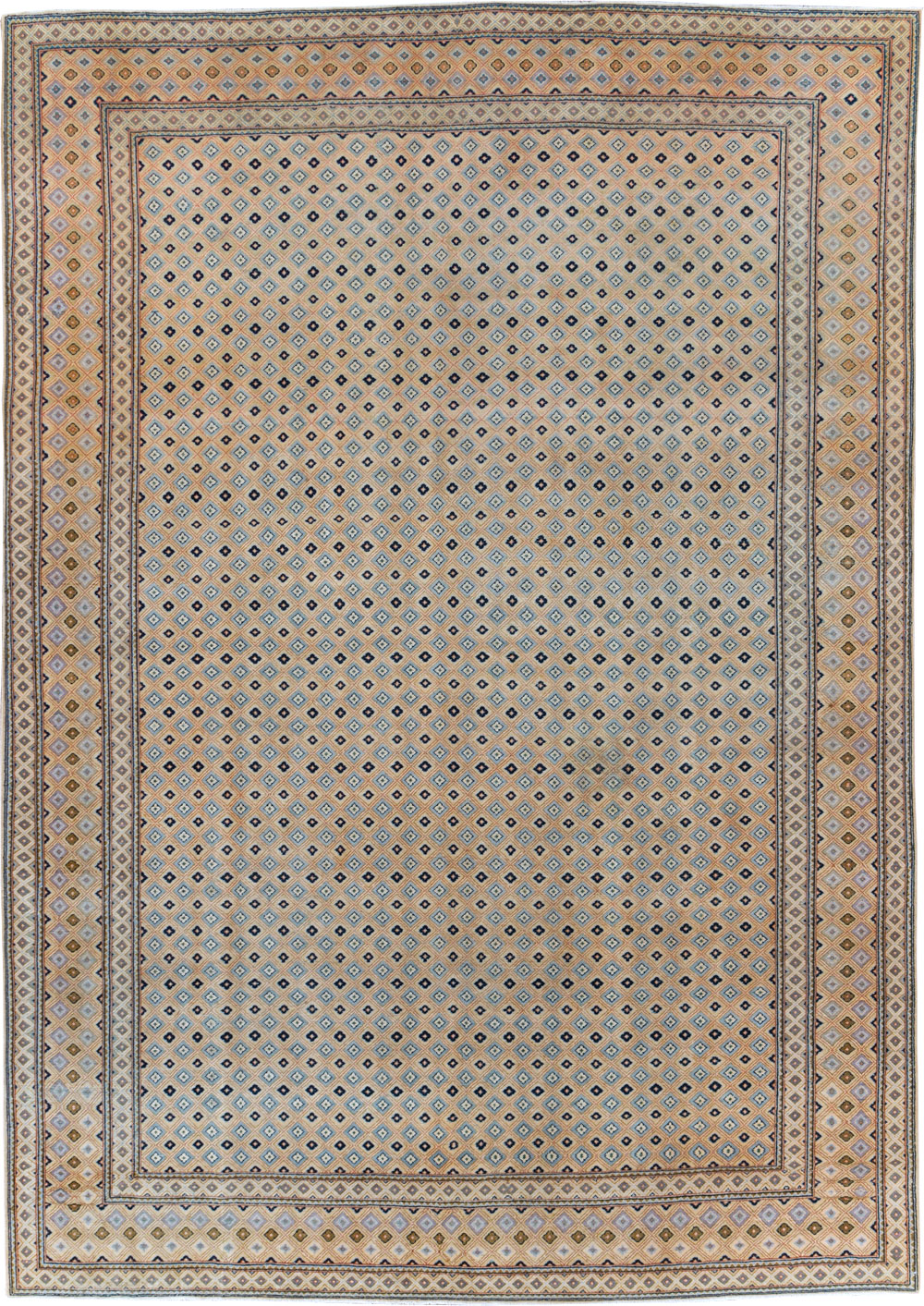 Vintage Persian Kashan Room Size Carpet, No.28918 - Gsblank