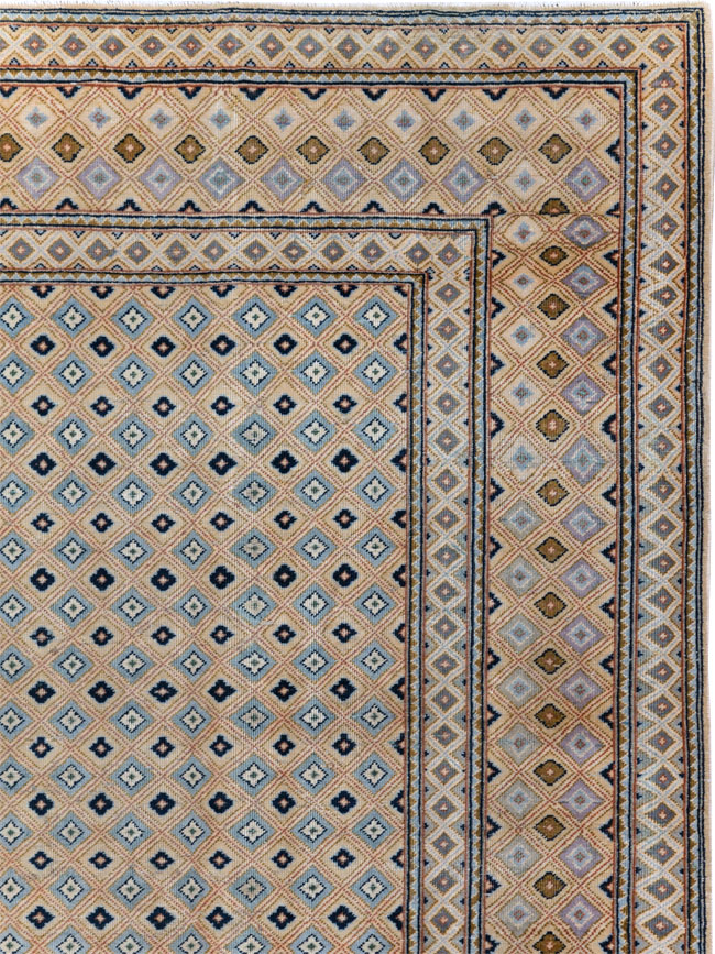 Vintage Persian Kashan Room Size Carpet, No.28918 - Gsblank