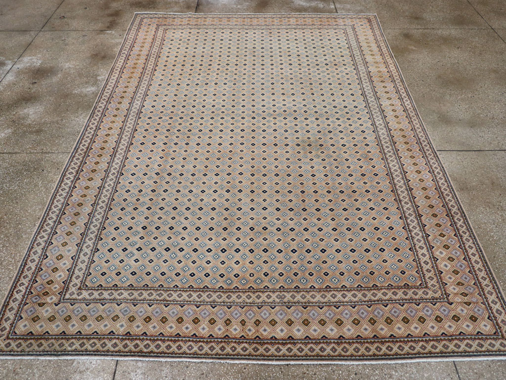 Vintage Persian Kashan Room Size Carpet, No.28918 - Gsblank