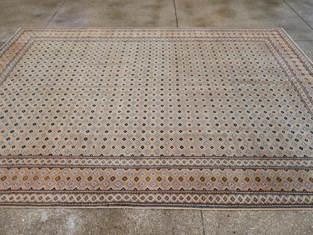 Vintage Persian Kashan Room Size Carpet, No.28918 - Gsblank