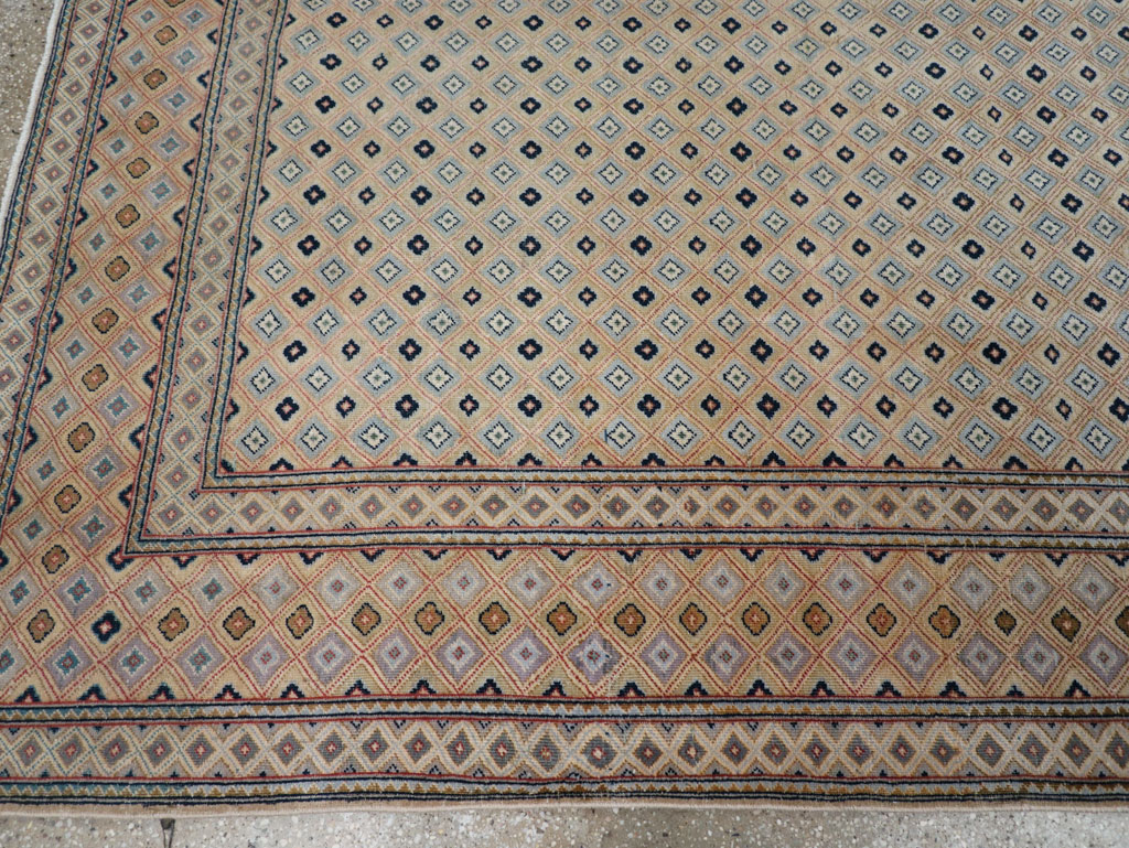 Vintage Persian Kashan Room Size Carpet, No.28918 - Gsblank