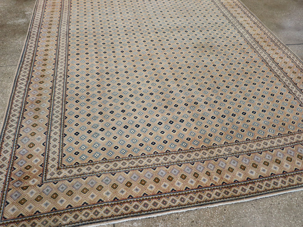 Vintage Persian Kashan Room Size Carpet, No.28918 - Gsblank