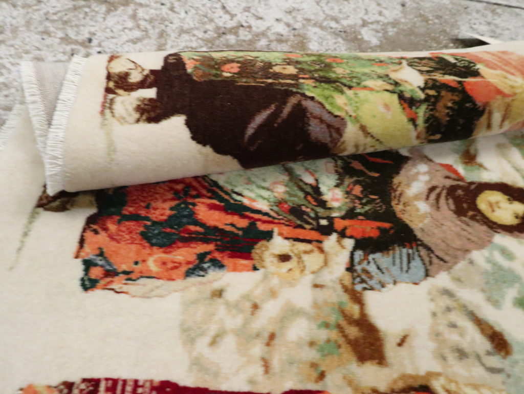 Vintage Persian Pictorial Tabriz Rug, No.28933 - Gsblank