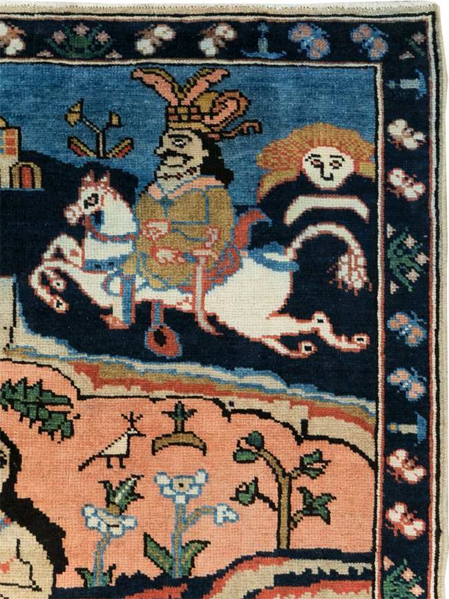 Vintage Pictorial Tabriz Rug, No.28934 - Gsblank