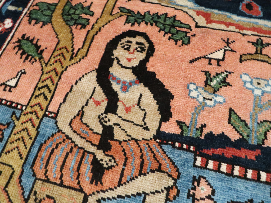 Vintage Pictorial Tabriz Rug, No.28934 - Gsblank