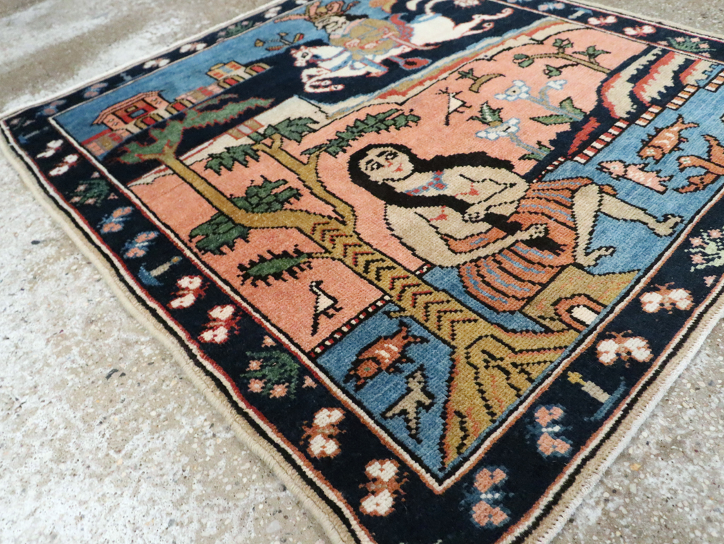 Vintage Pictorial Tabriz Rug, No.28934 - Gsblank