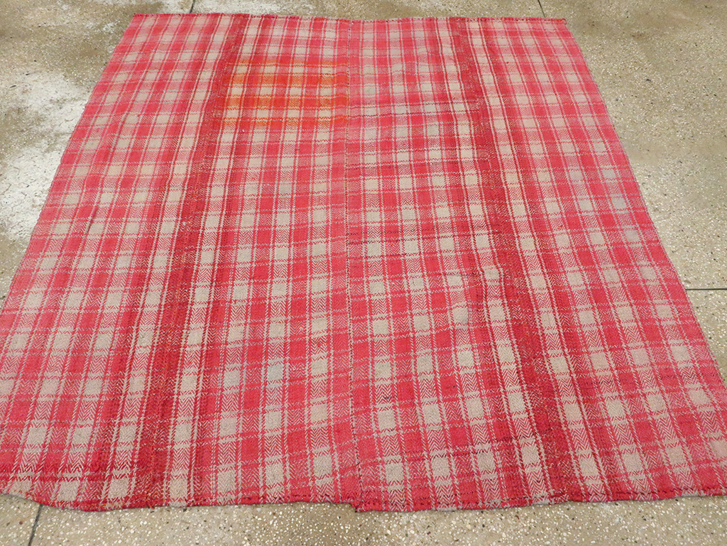 Vintage Persian Plaid Textile, No.28941 - Gsblank