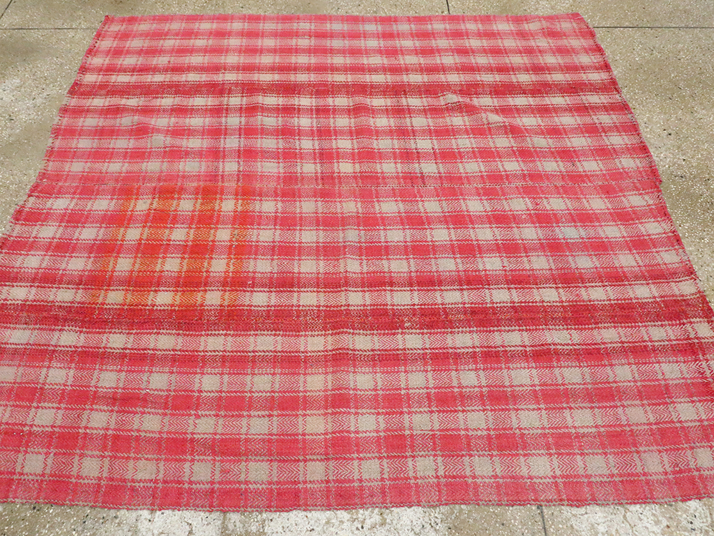 Vintage Persian Plaid Textile, No.28941 - Gsblank