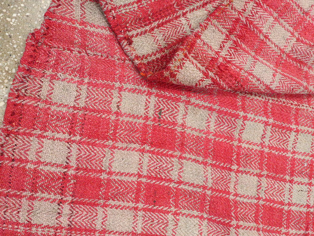 Vintage Persian Plaid Textile, No.28941 - Gsblank