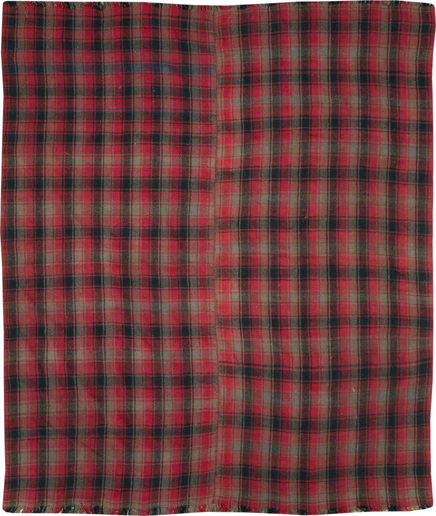 Vintage Persian Plaid Textile, No.28942 - Gsblank
