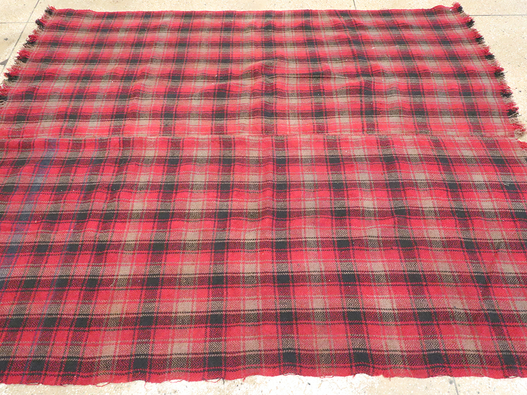Vintage Persian Plaid Textile, No.28942 - Gsblank