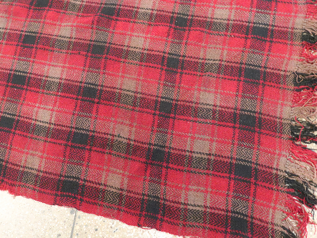 Vintage Persian Plaid Textile, No.28942 - Gsblank