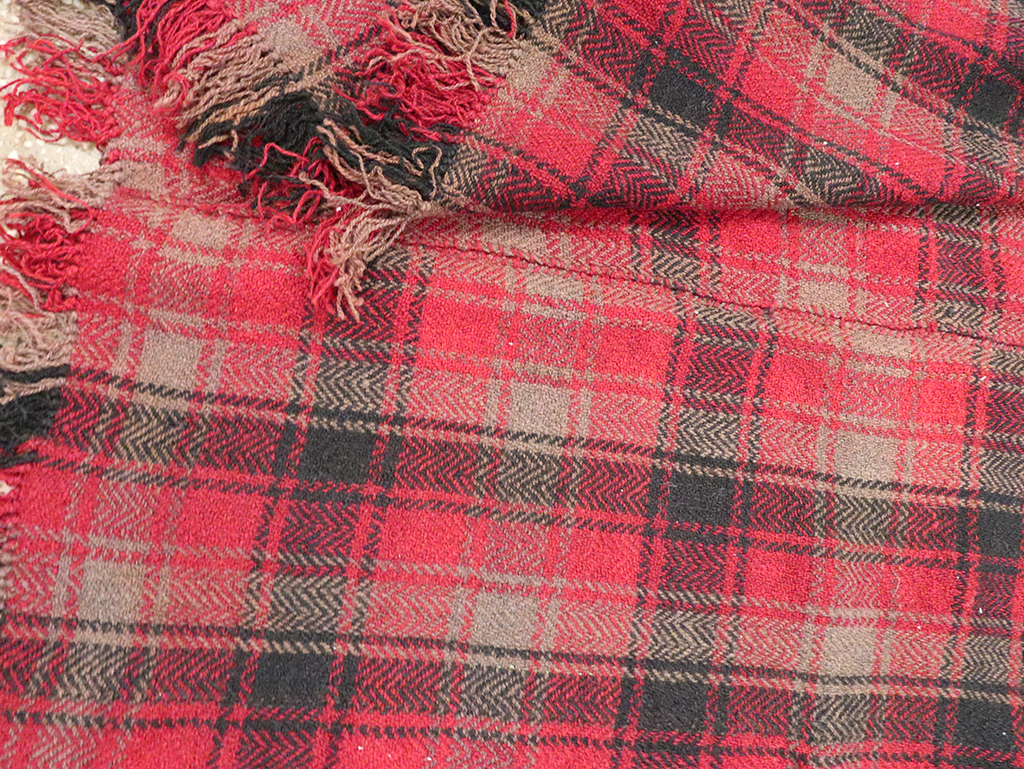 Vintage Persian Plaid Textile, No.28942 - Gsblank