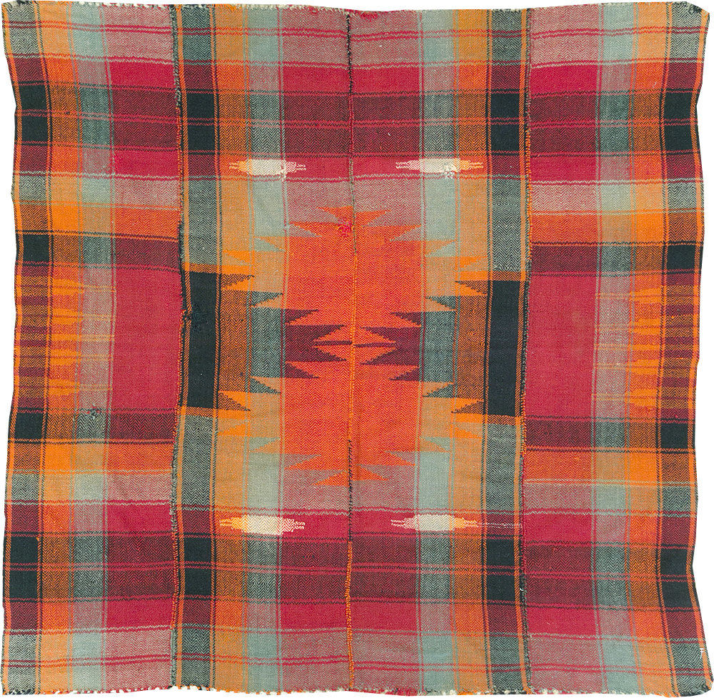 Vintage Persian Square Textile Flatweave, No.28960 - Gsblank