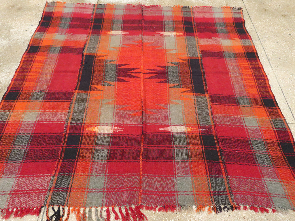 Vintage Persian Square Textile Flatweave, No.28960 - Gsblank