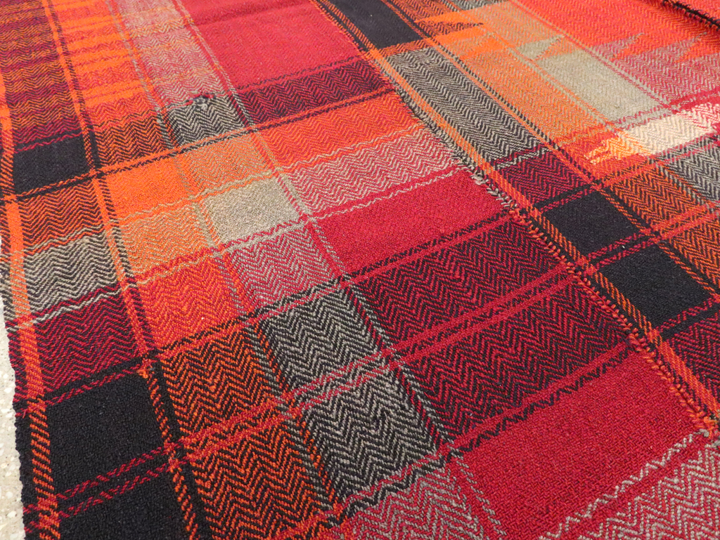 Vintage Persian Square Textile Flatweave, No.28960 - Gsblank