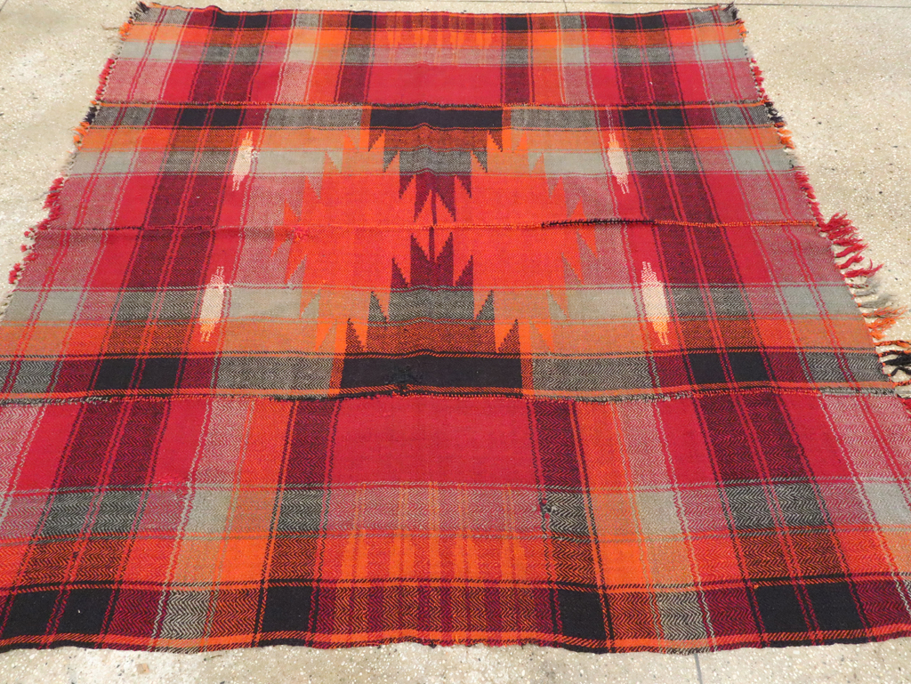 Vintage Persian Square Textile Flatweave, No.28960 - Gsblank