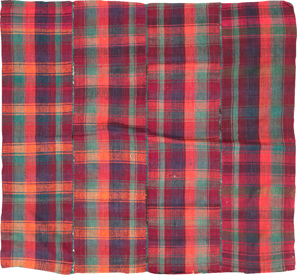 Vintage Persian Plaid Textile, No.28961 - Gsblank