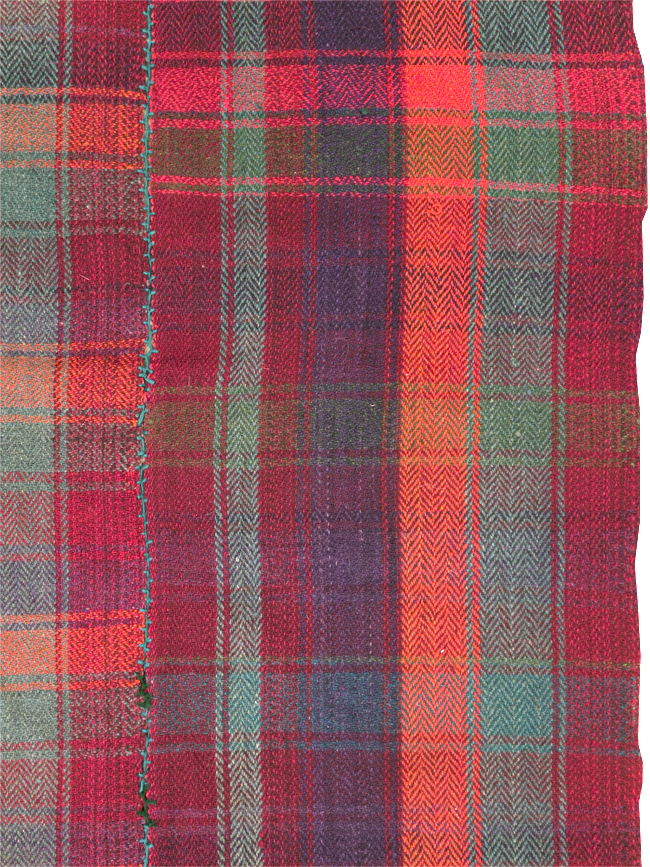 Vintage Persian Plaid Textile, No.28961 - Gsblank