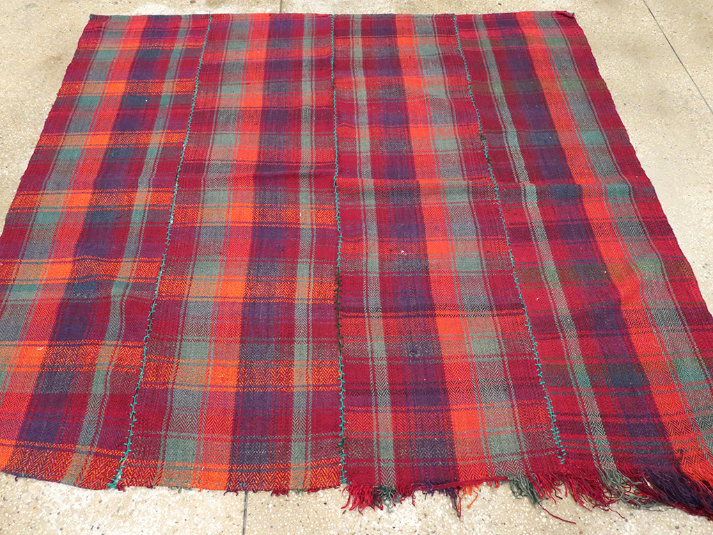 Vintage Persian Plaid Textile, No.28961 - Gsblank