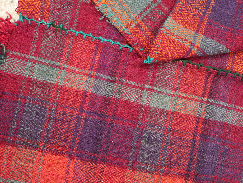 Vintage Persian Plaid Textile, No.28961 - Gsblank