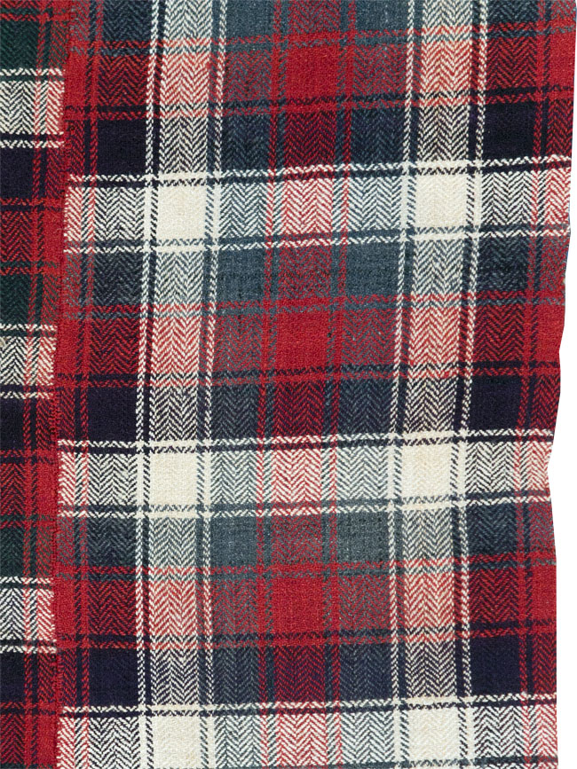 Vintage Persian Square Plaid Textile, No.28966 - Gsblank