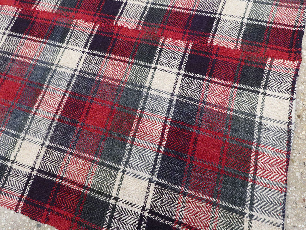 Vintage Persian Square Plaid Textile, No.28966 - Gsblank