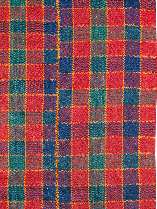 Vintage Persian Plaid Textile, No.28973 - Gsblank