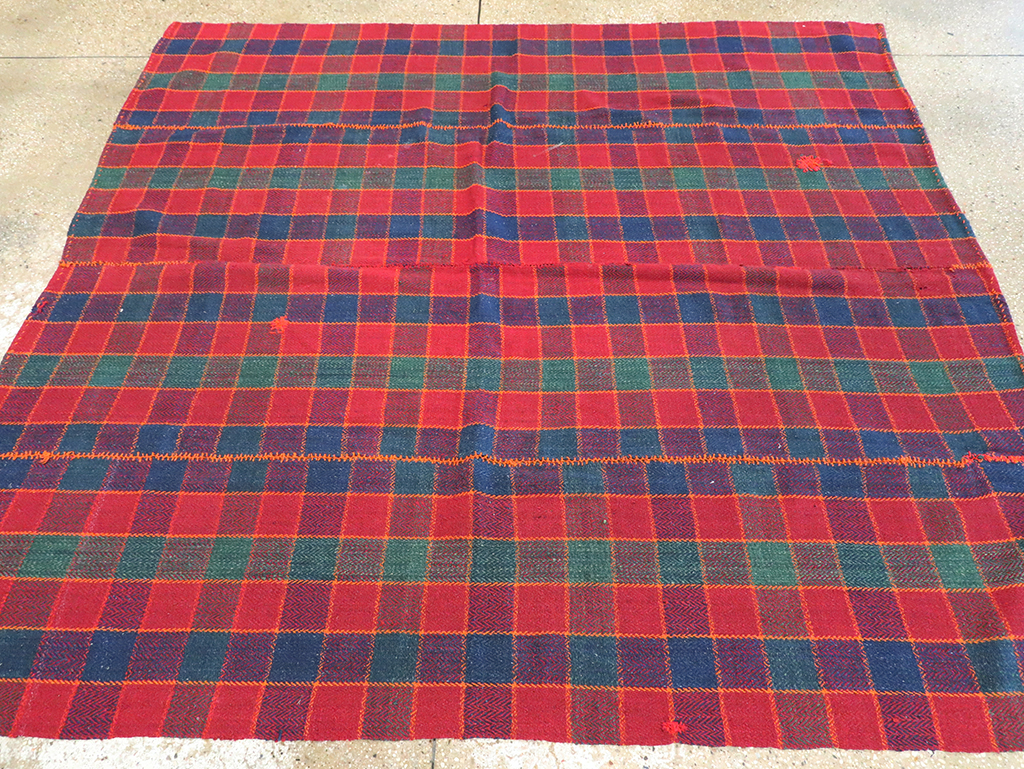 Vintage Persian Plaid Textile, No.28973 - Gsblank