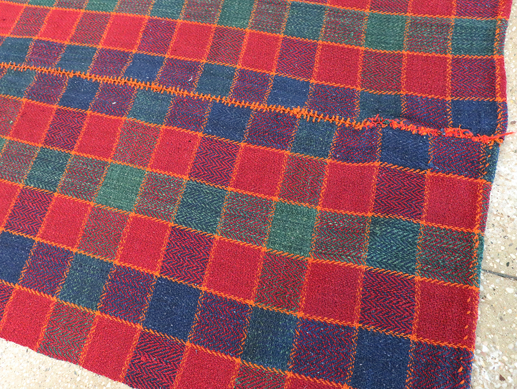 Vintage Persian Plaid Textile, No.28973 - Gsblank