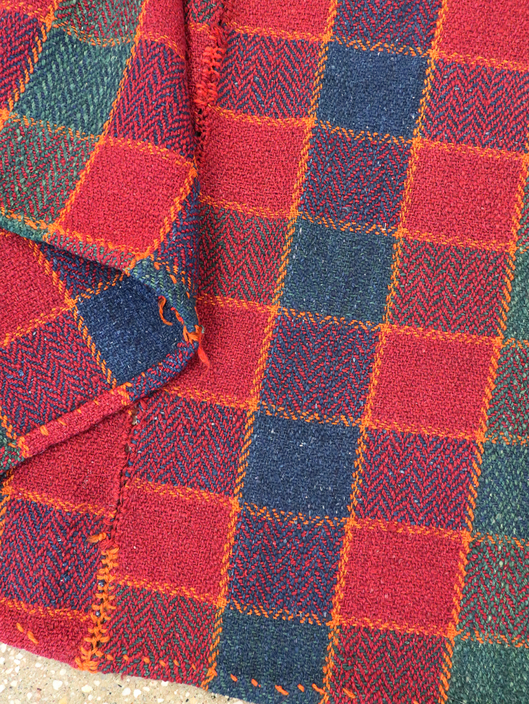 Vintage Persian Plaid Textile, No.28973 - Gsblank