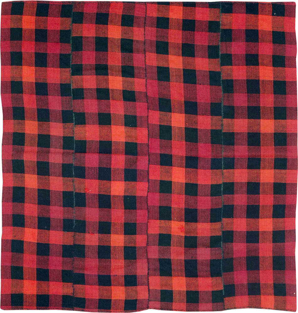 Vintage Persian Plaid Textile, No.28984 - Gsblank