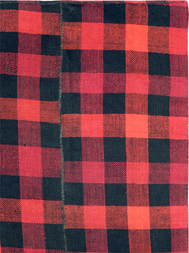 Vintage Persian Plaid Textile, No.28984 - Gsblank