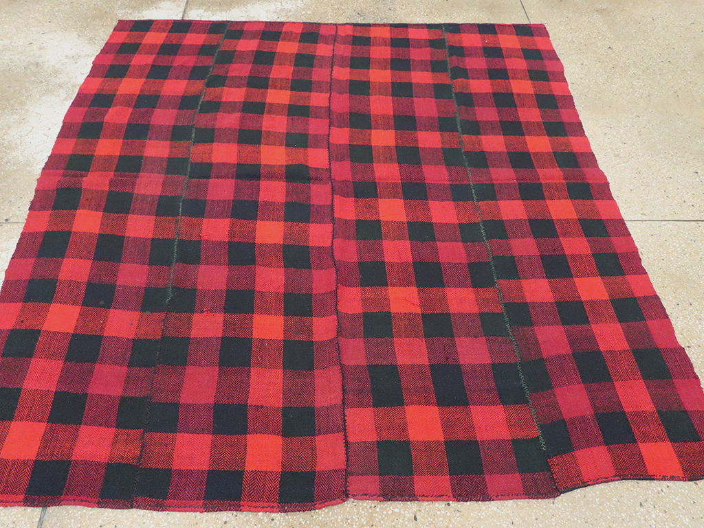 Vintage Persian Plaid Textile, No.28984 - Gsblank