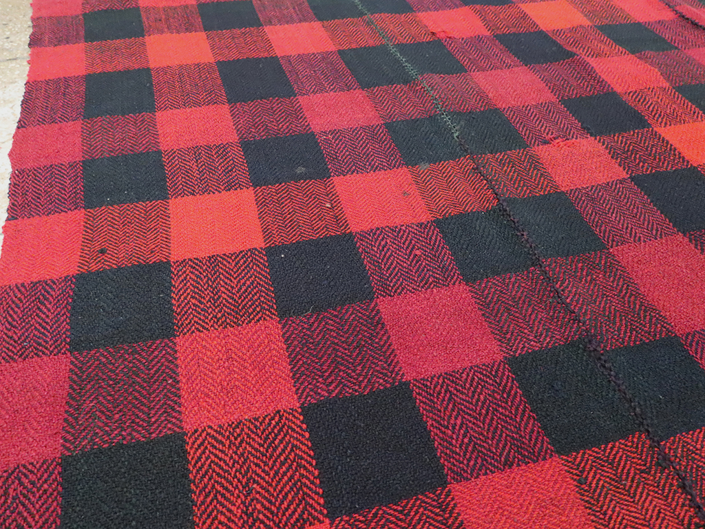 Vintage Persian Plaid Textile, No.28984 - Gsblank