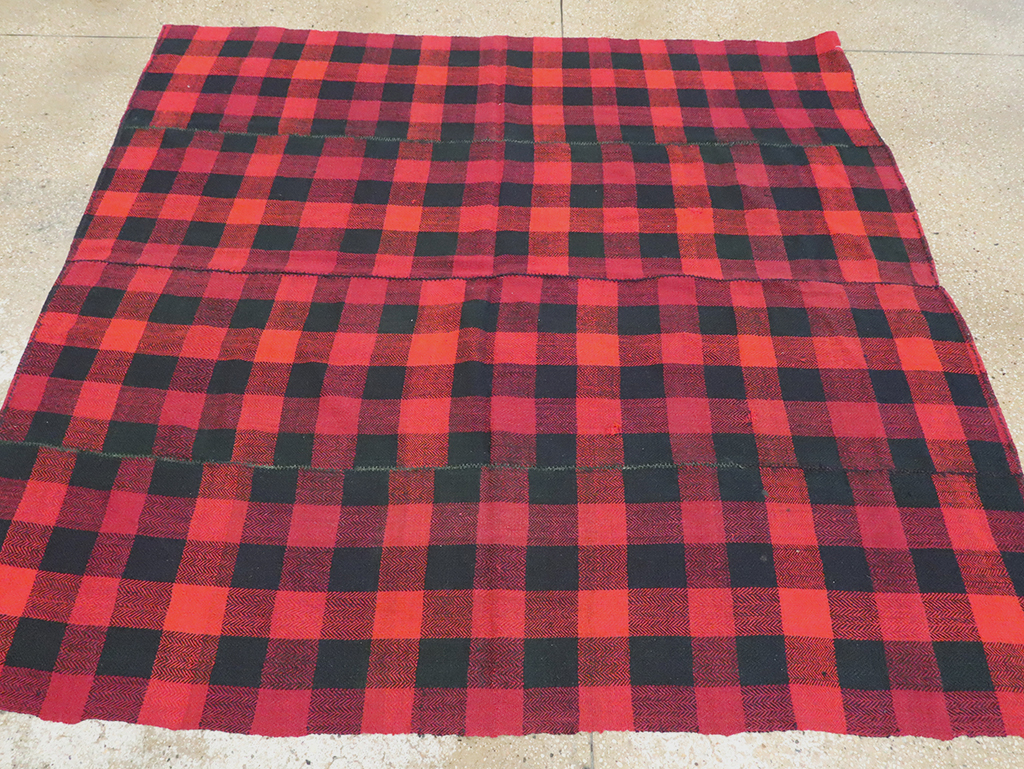 Vintage Persian Plaid Textile, No.28984 - Gsblank