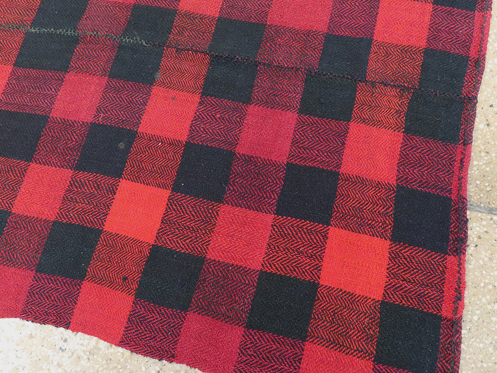Vintage Persian Plaid Textile, No.28984 - Gsblank