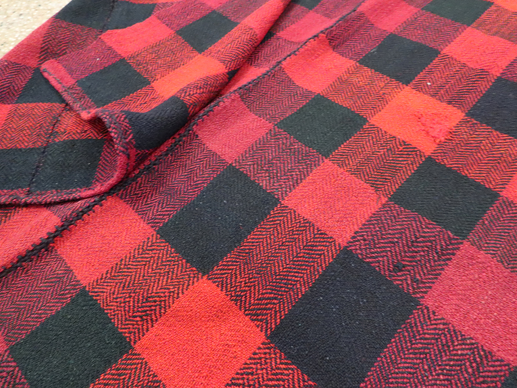 Vintage Persian Plaid Textile, No.28984 - Gsblank